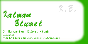kalman blumel business card