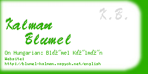 kalman blumel business card